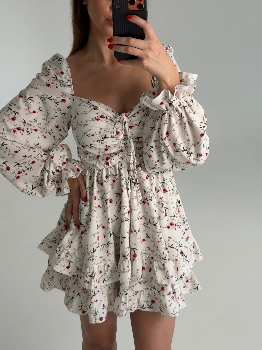 Dreamy off-the-shoulder floral mini dress