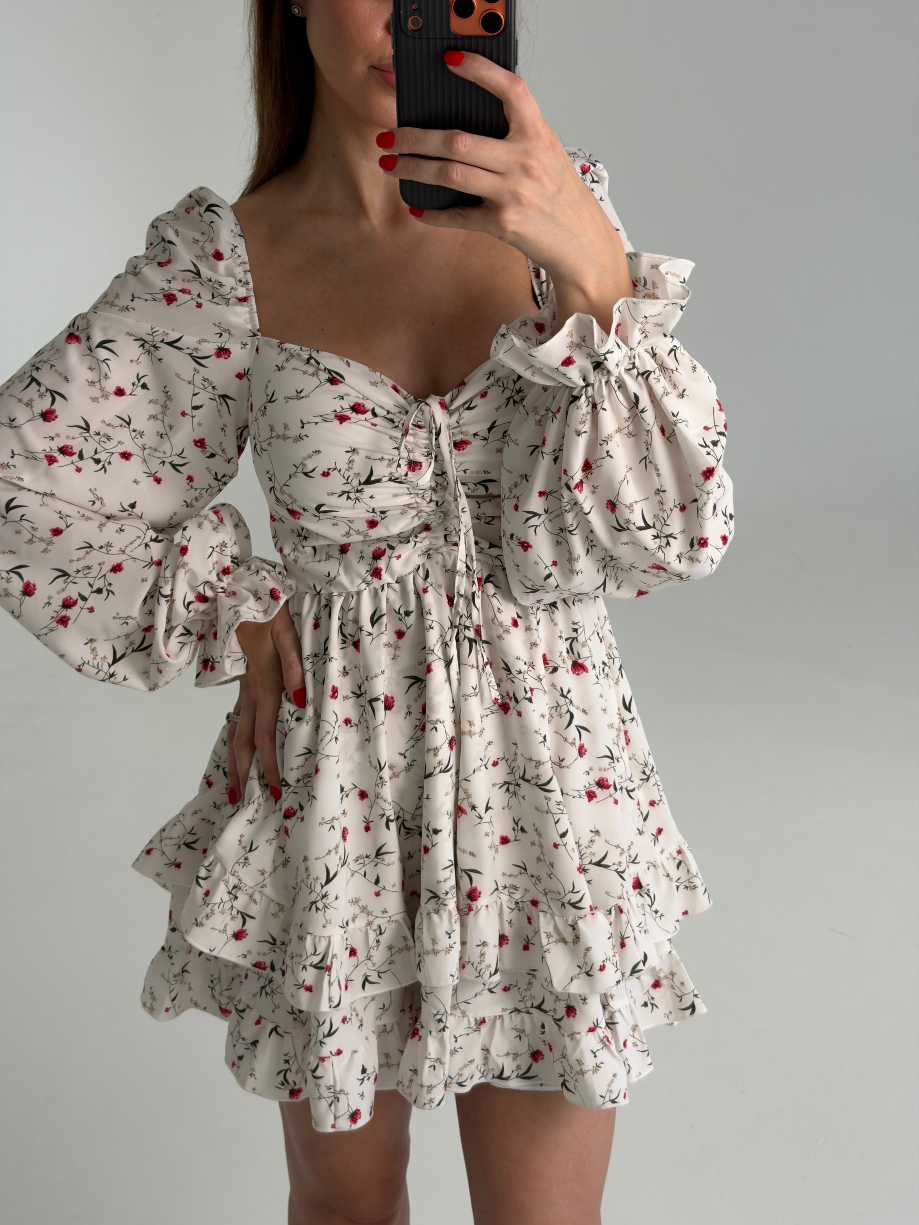 Dreamy off-the-shoulder floral mini dress