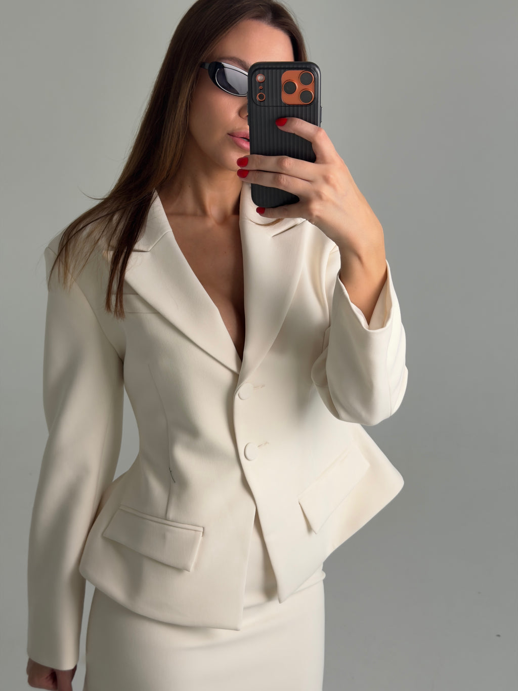 Sculpted Peplum Tailored Blazer